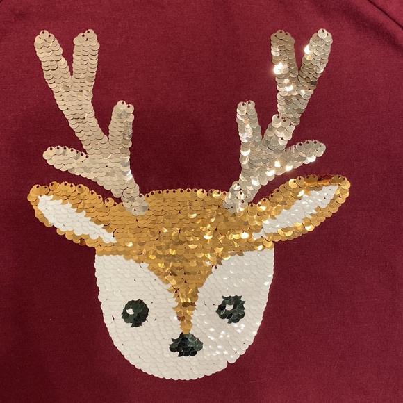 Cat & Jack Reindeer Flip Sequin Shirt - Picture 2 of 4